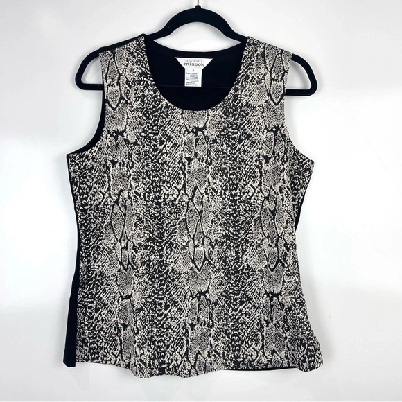 Exclusively Misook Snake Print Sleeveless Blouse Size Small - Picture 1 of 8